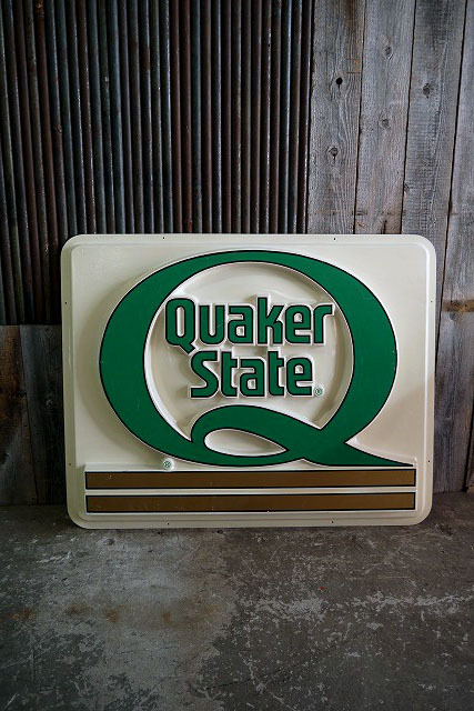 今ならほぼ即納！ ビンテージQUAKERSTATE大型看板 [gosa-63]検アメリカ/USA 看板