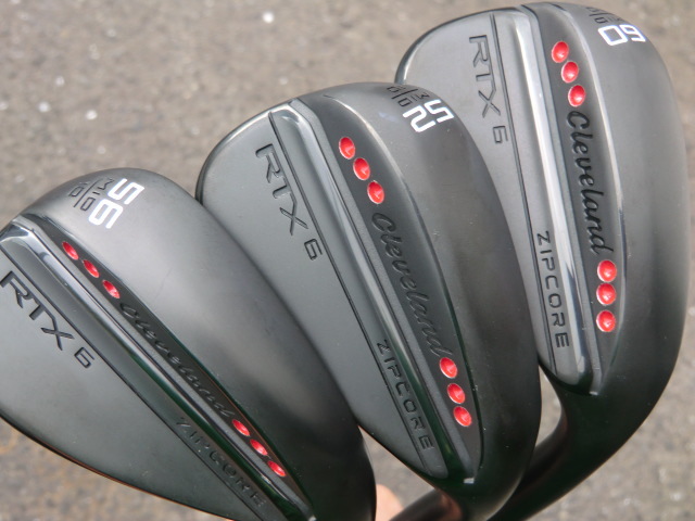 2024年新品同様■バリスピン施工■まとめて3本RED DOTCUSTOM クリーブランド■RTX6 ZIP CORE■BLACK■52°56°60°■2024年new■