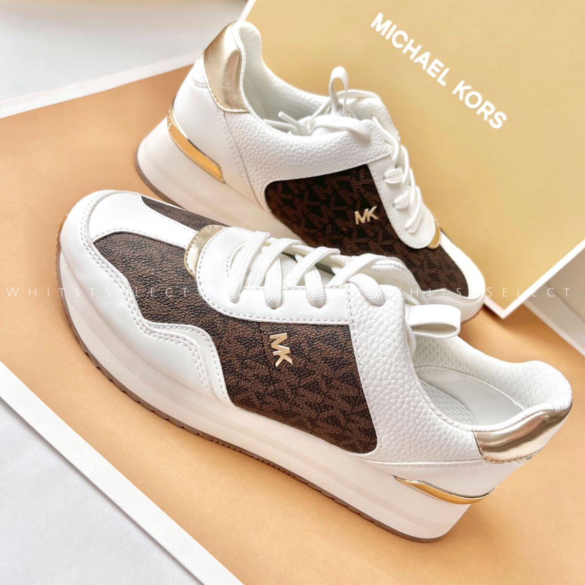 VIP価格☆マイケルコース☆ロゴ プラットフォーム スニーカー US7/24CM】ロゴ プラットフォーム スニーカー MICHEAL KORS
