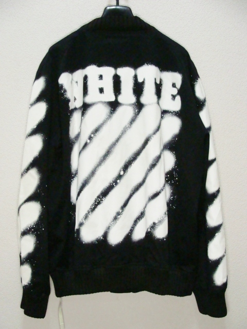 OFF-WHITE オフホワイト ◇ スプレー ロゴ プリント コットン スタジャン ブルゾン ジャンパー 