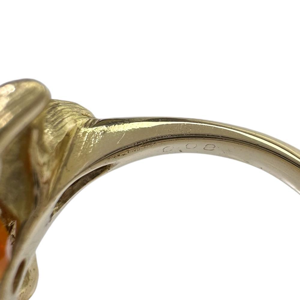 12号 シトリン/クォーツ ダイヤモンド 0.08ct リング・指輪 K18 12号 シトリン/クォーツ ダイヤモンド 0.08ct リング・指輪 K18
