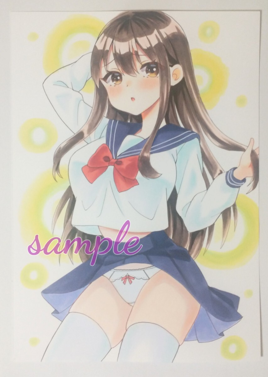 ◇ オリジナル ◇ 手描きイラスト ◇ セーラー服 女の子