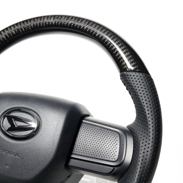 ムーヴキャンバス LA850S LA860S ステアリング レアル オリジナルシリーズ DIB-BKC-BK 工賃セット REAL ソフトDシェイプ 小徑 ガングリップ