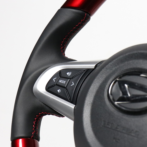 ウェイク LA700S LA710S ステアリング レアル オリジナルシリーズ M90-RDW-RD 工賃セット REAL ソフトDシェイプ 純正同徑 ガングリップ