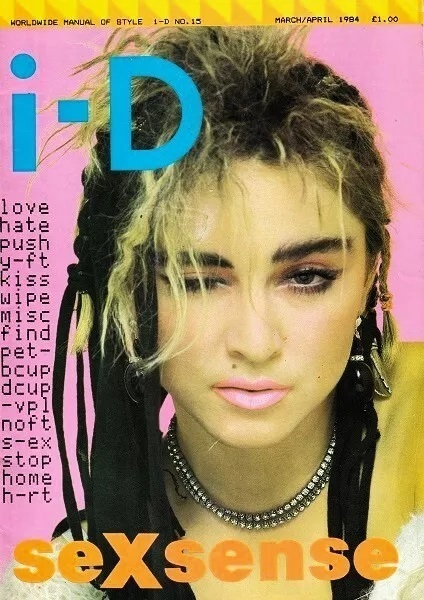 マドンナ　MADONNA　表紙特集雑誌　i-D magazine　イギリス雑誌　1984年　：　Holiday リリース 告知