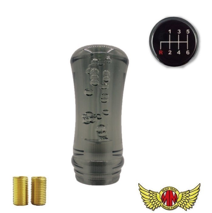 MADMAX トラック用品 ルーク シフトノブ 泡 100mm スモーク 日野レンジャープロ用/変換アダプター付【送料800円】