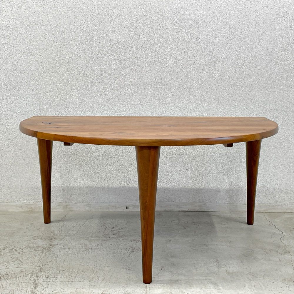 〓 飛騨産業 HIDA キツツキ 森のことば 半円形テーブル