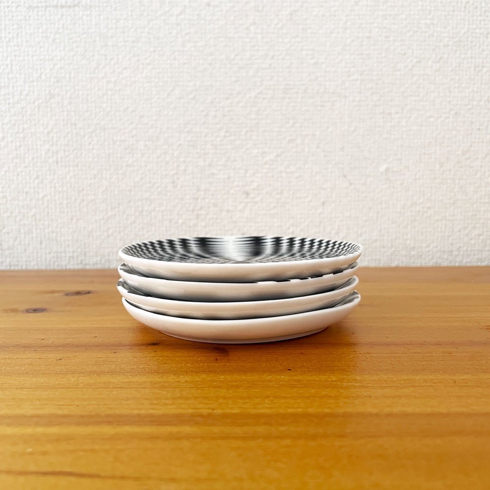 * Jonathan Ad la-JONATHAN ADLER керамика Coaster 4 шт. комплект геометрический рисунок Φ10cm с ящиком America негодный номер 