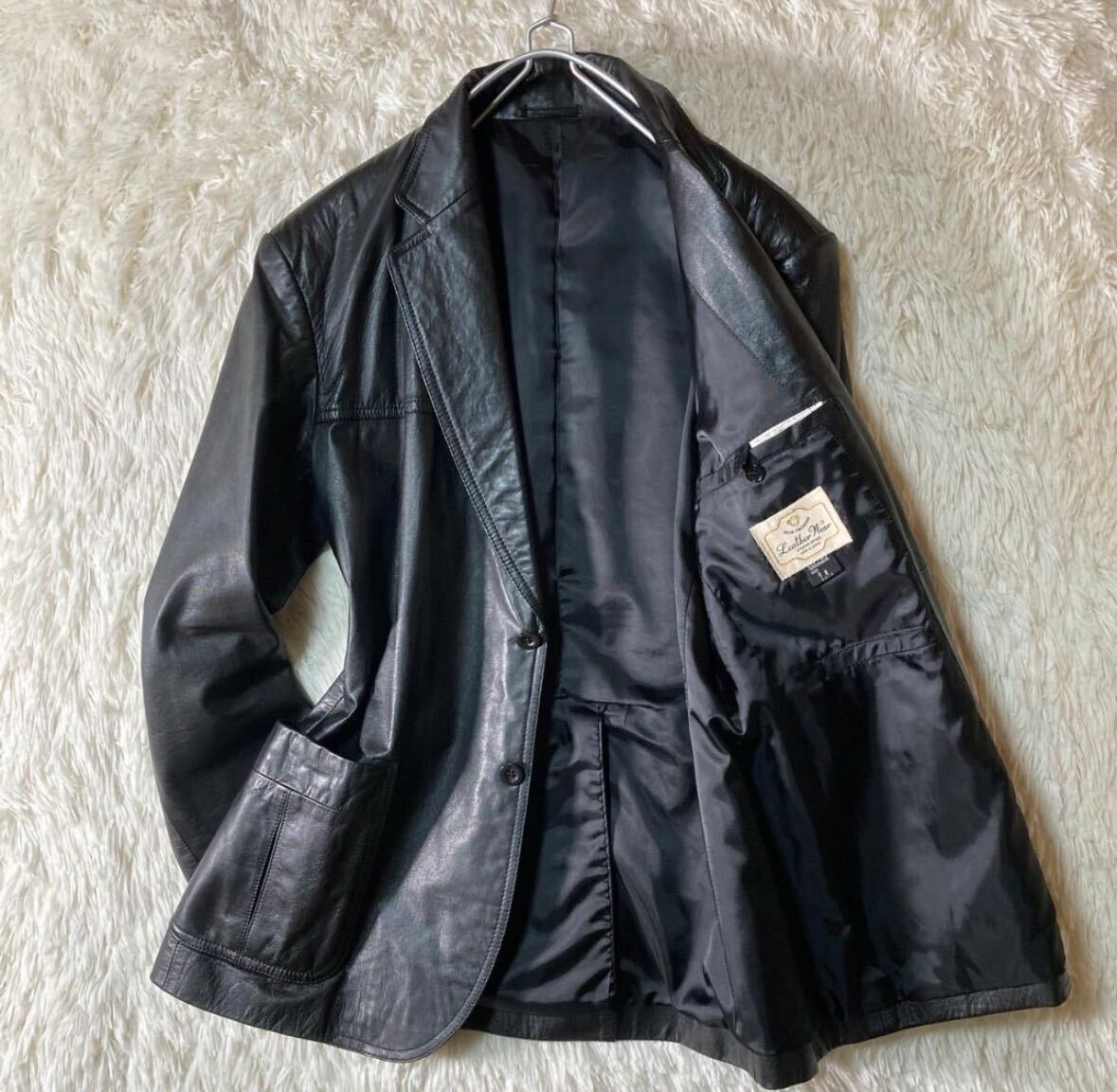 アパレル】 美品 90s レザージャケット テーラードジャケット LL アパレル】 美品 90s レザージャケット テーラードジャケット LL