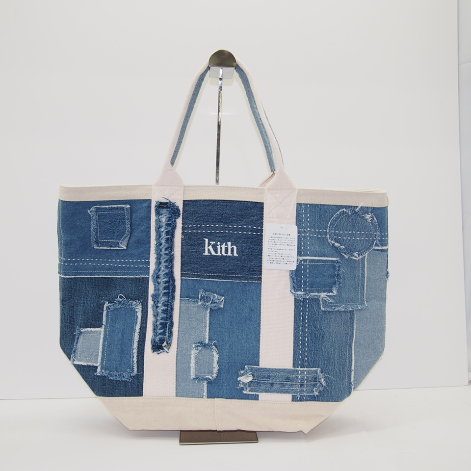 KITH デニムパッチワーク トートバッグ Yahoo!オークション - KITH Patchwork Denim Tote Bag -Indigo