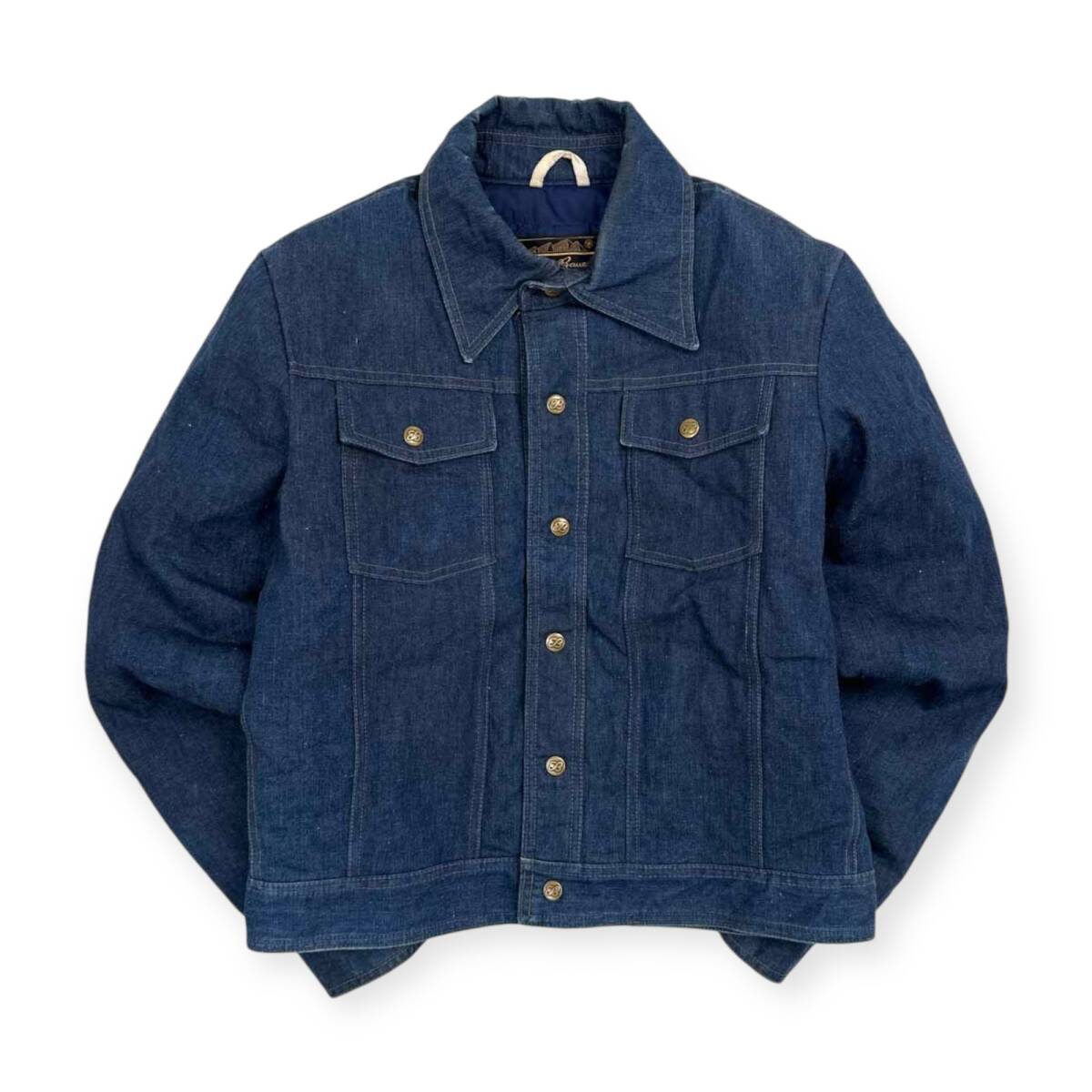 80s 90s vintage Eddie Bauer エディーバウアー 黒タグ 中綿入り デニムジャケット ブルー