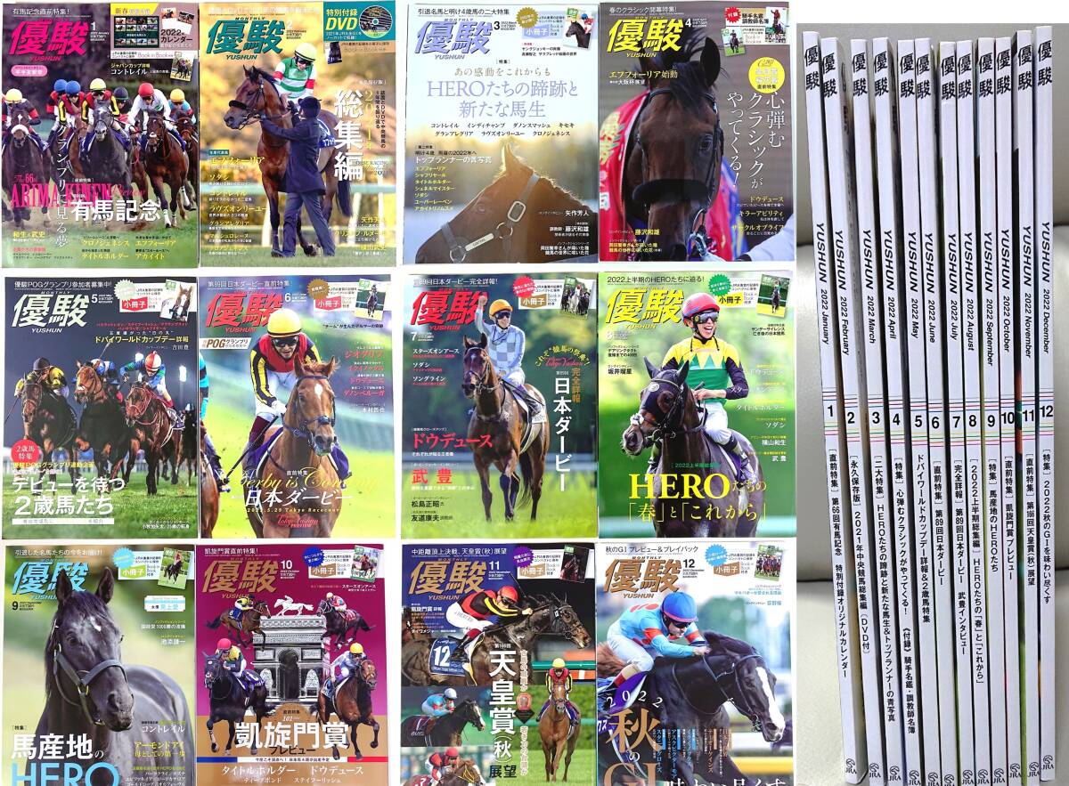 ★【競馬雑誌】月刊『優駿』　2022年1月号～12月号★