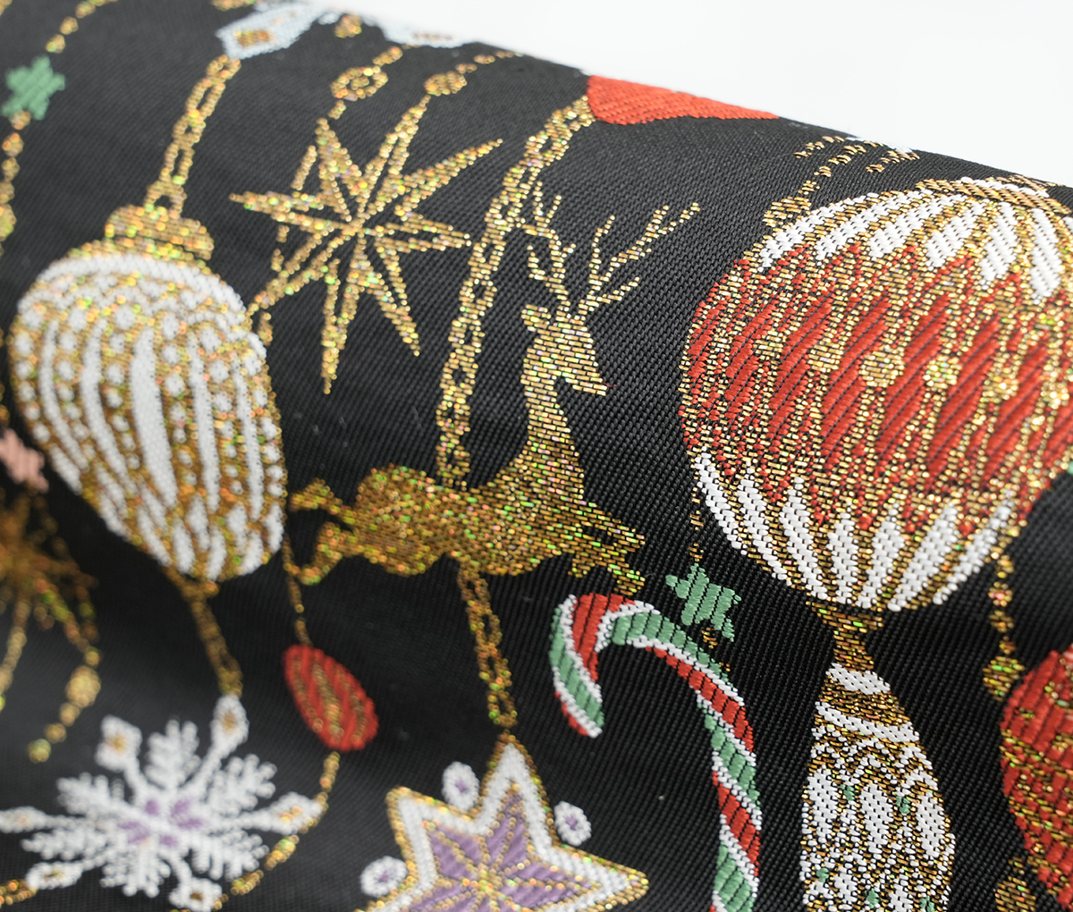 新品【御仕立上】西陣織刺繍入九寸名古屋帯 オーナメント黒地 新品【御仕立上】西陣織刺繍入九寸名古屋帯 オーナメント黒地