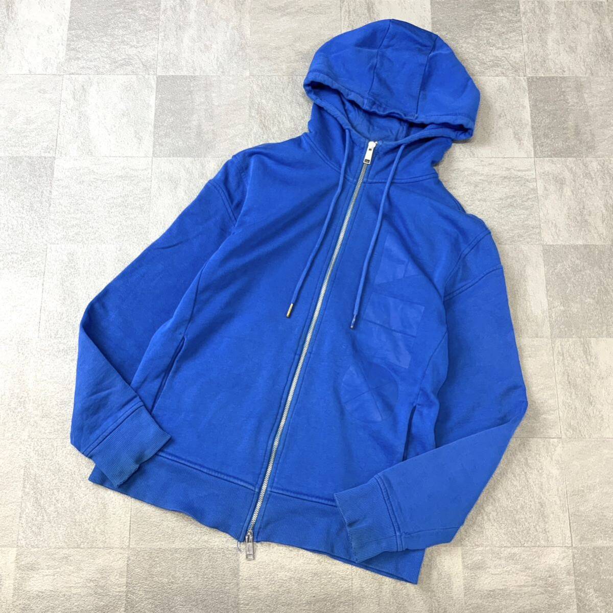 ARMANI Exchange AX アルマーニエクスチェンジ フルジップ パーカー スウェットパーカー メンズ Sサイズ ブルー_画像1