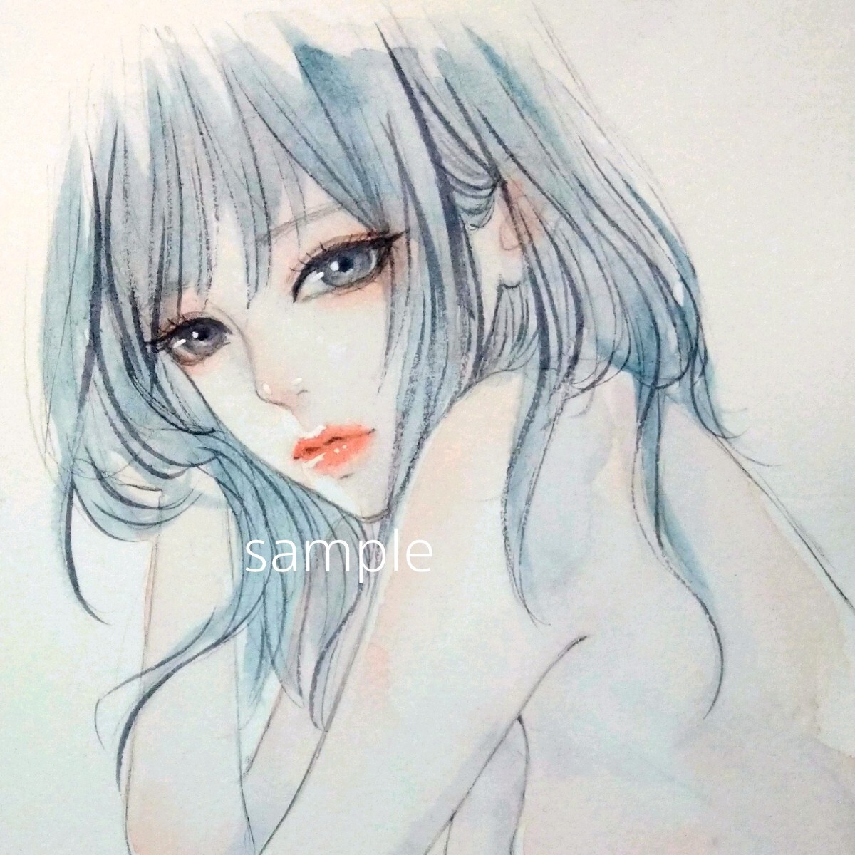 肉筆原画 水彩画 ドローイング 美人画 絵画 手描きイラスト 肉筆原画 水彩画 ドローイング 美人画 絵画 手描きイラスト