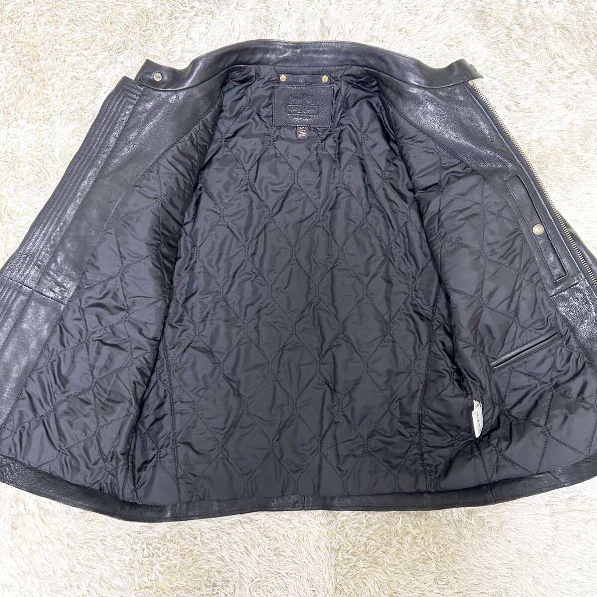 COACH コーチ シングルライダースジャケット ラムレザー 羊革 S COACH コーチ シングルライダースジャケット ラムレザー 羊革 S