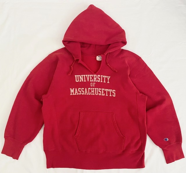 80s VINTAGE Champion REVERSE WEAVE Foodie Red L チャンピオン 80年代 ヴィンテージ リバースウィーブ パーカー プリントトリコタグ 三段