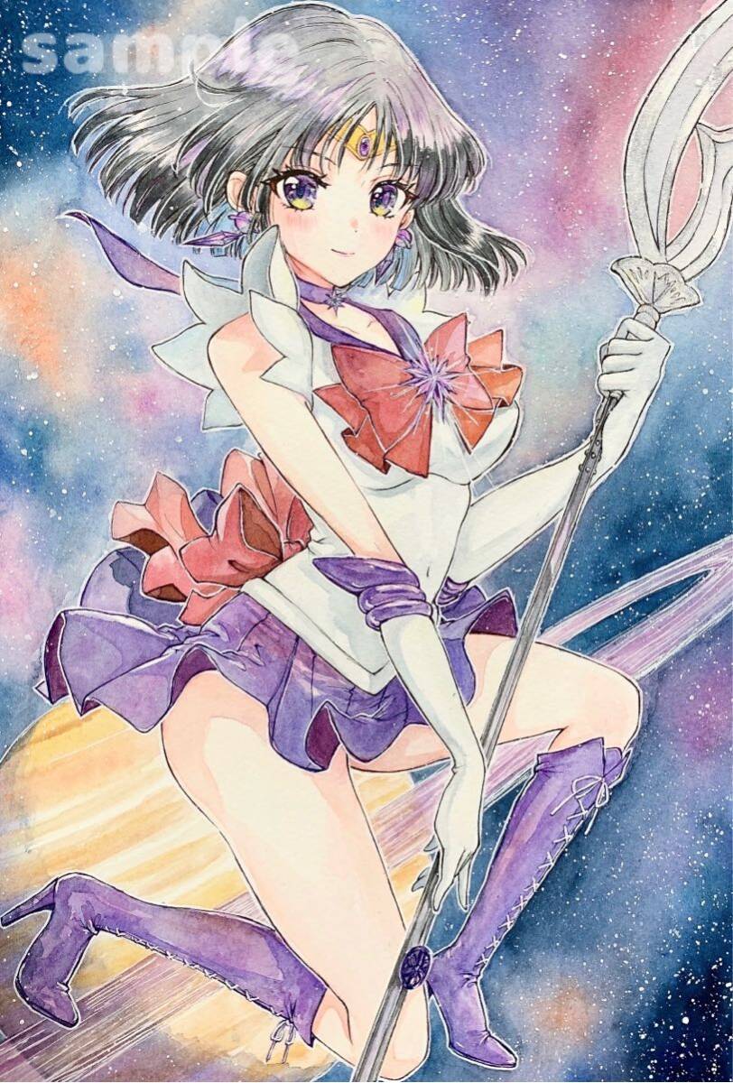 オリジナル 手描きイラスト 鬼セーラーちゃん 透明水彩 手描き オリジナル 手描きイラスト 鬼セーラーちゃん 透明水彩 手描き