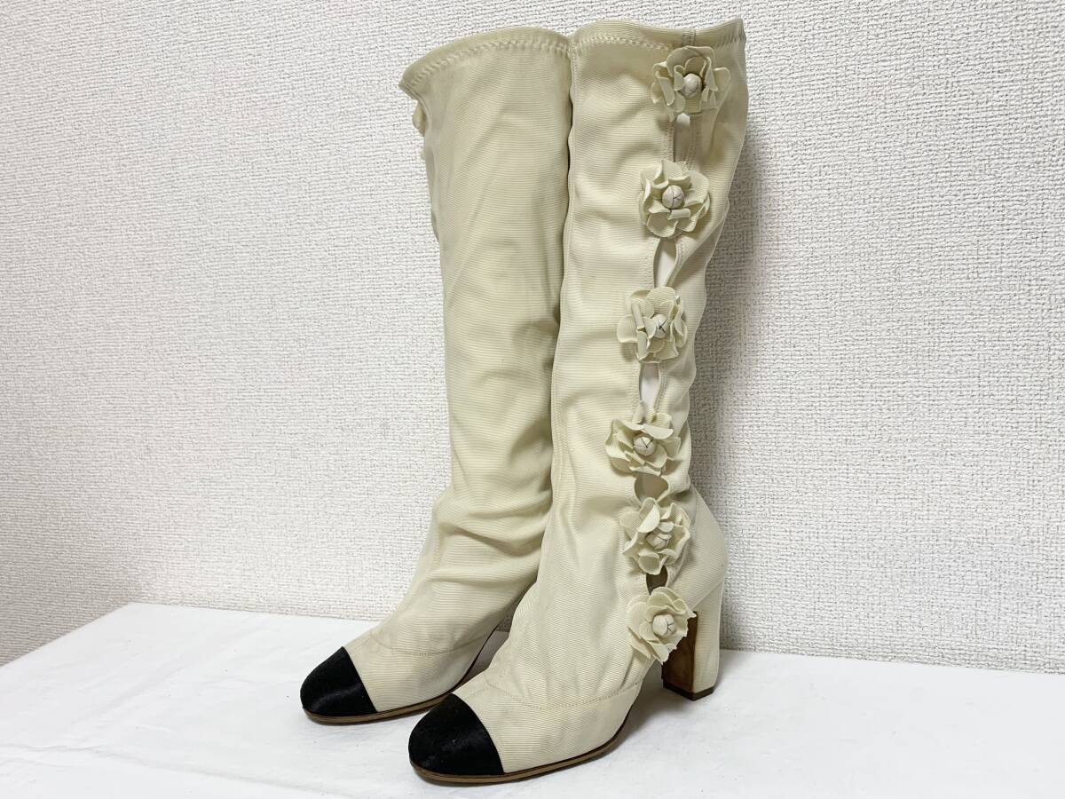 CHANEL シャネル カメリア ブーツ 36(22.5) CHANEL シャネルカメリアブーツ36(22.5)