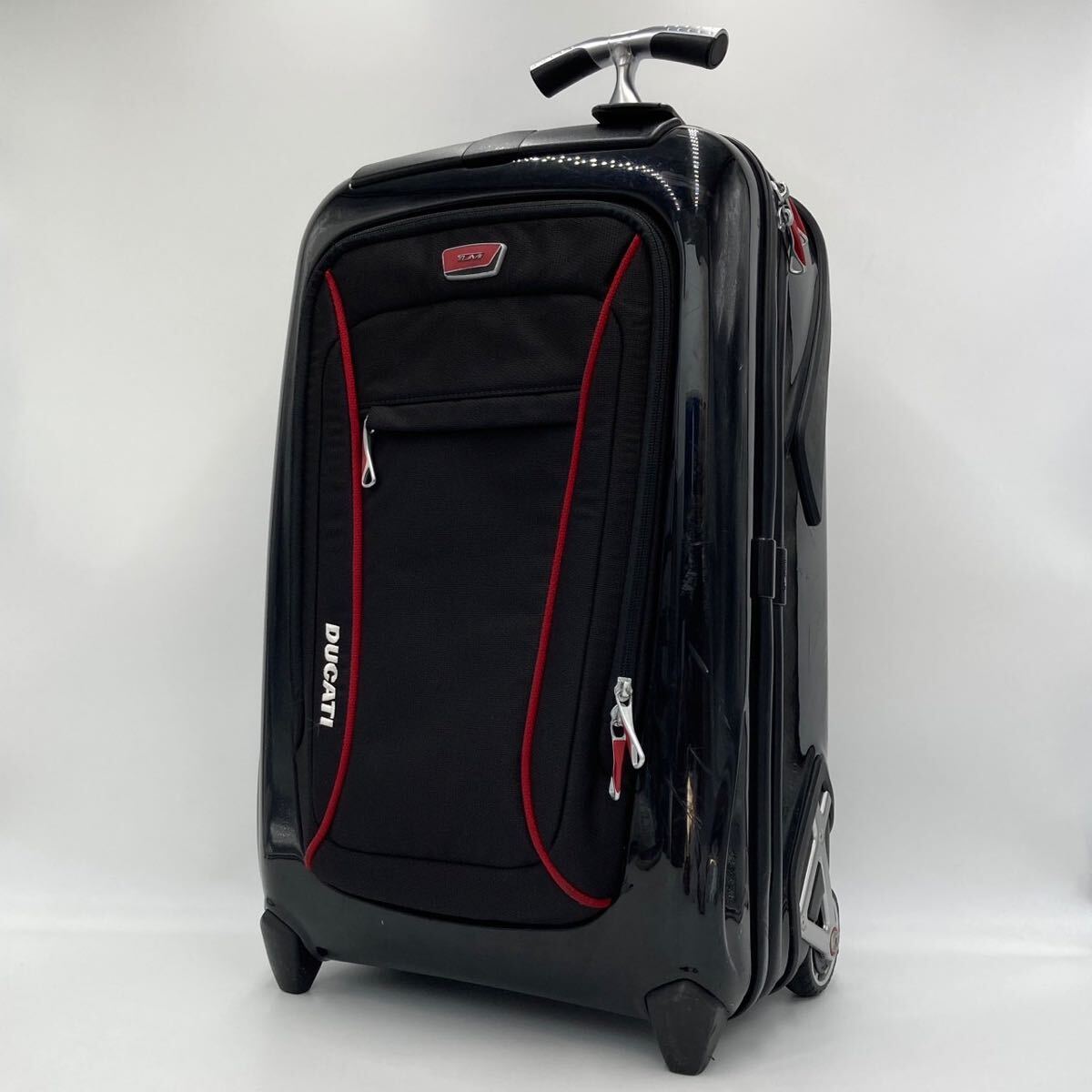 TUMI × DUCATI Tumi × Ducati machine inside possible men's business bag Carry case suitcase poly- car bone-to2 wheel 20 -inch black / red 