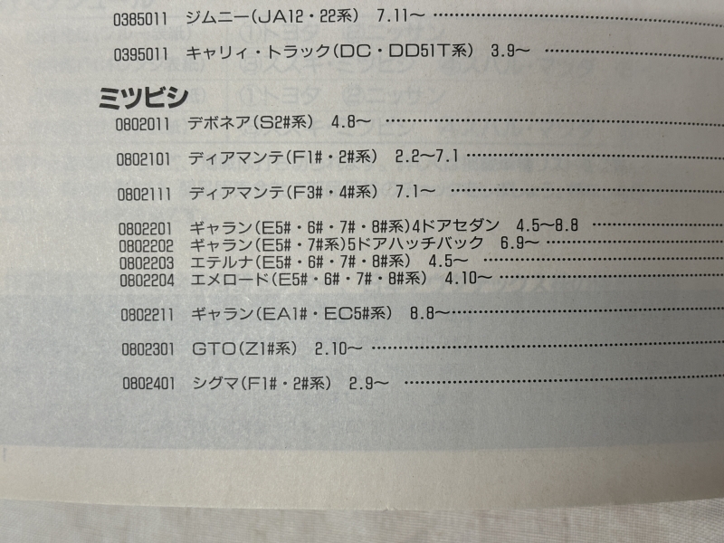  cost estimation guide 1997 year ( Heisei era 9 year ) latter term Suzuki MMC / EA11*21 series Cappuccino E5# series EA1# series EC5# series Galant etc. / finger number product number price 