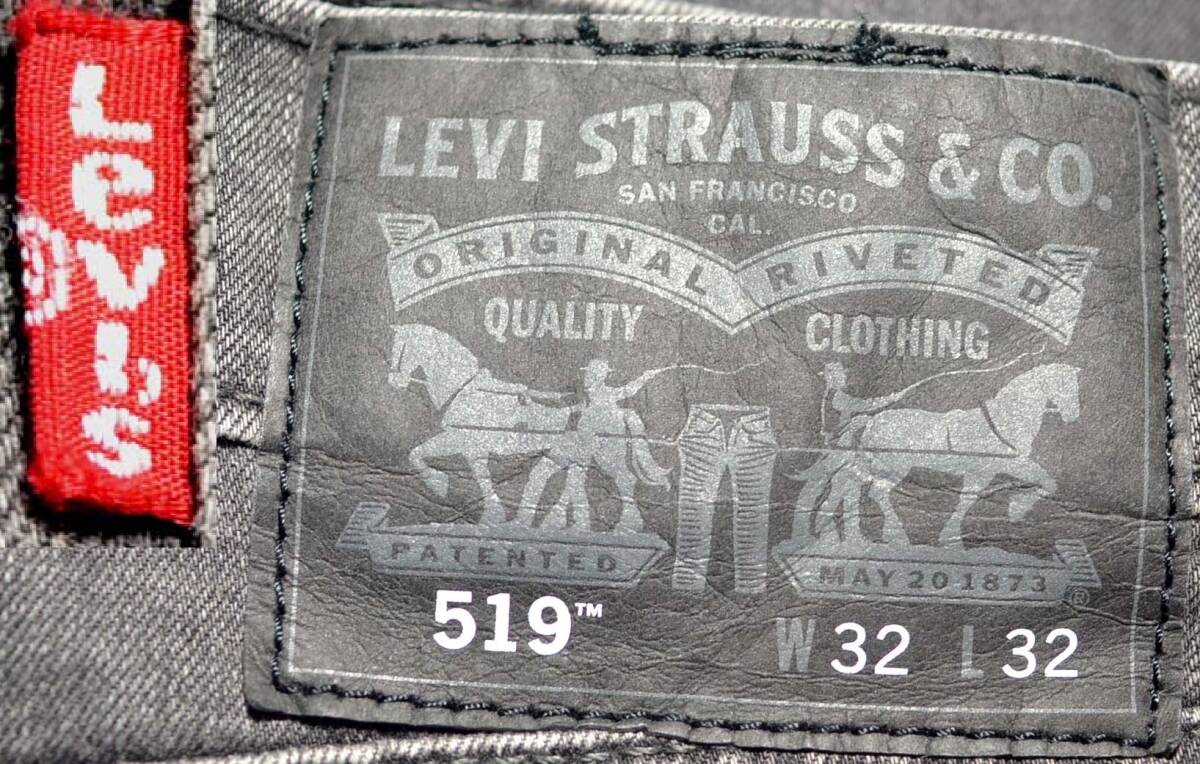 D72/LEVIS519 ブラックデニム　ストレッチ　スリム　極美品