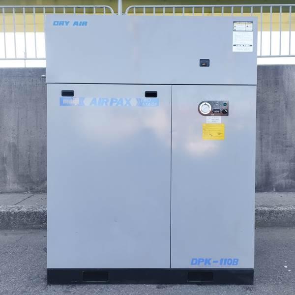 明治製作所 MEIJI DPK-110B 15馬力 11kW 給油式パッケージコンプレッサー DPK-110B ドライヤー付 3相200V 60Hz 2009年製