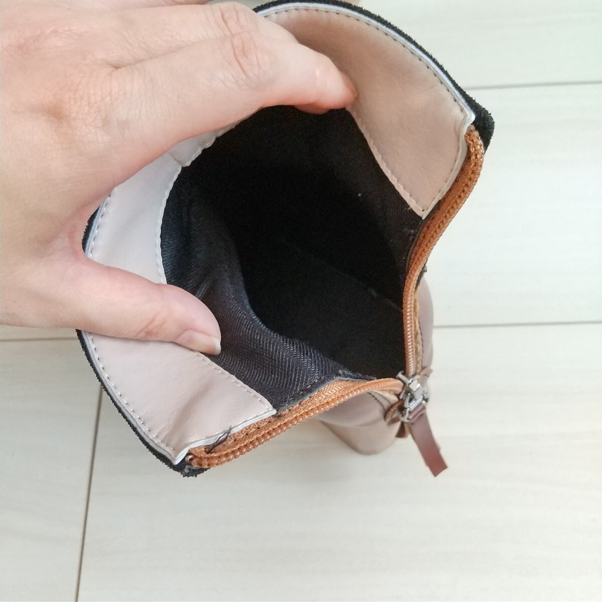 ☆(601)ブラック×ブラウン スエード ショートブーツ_画像8