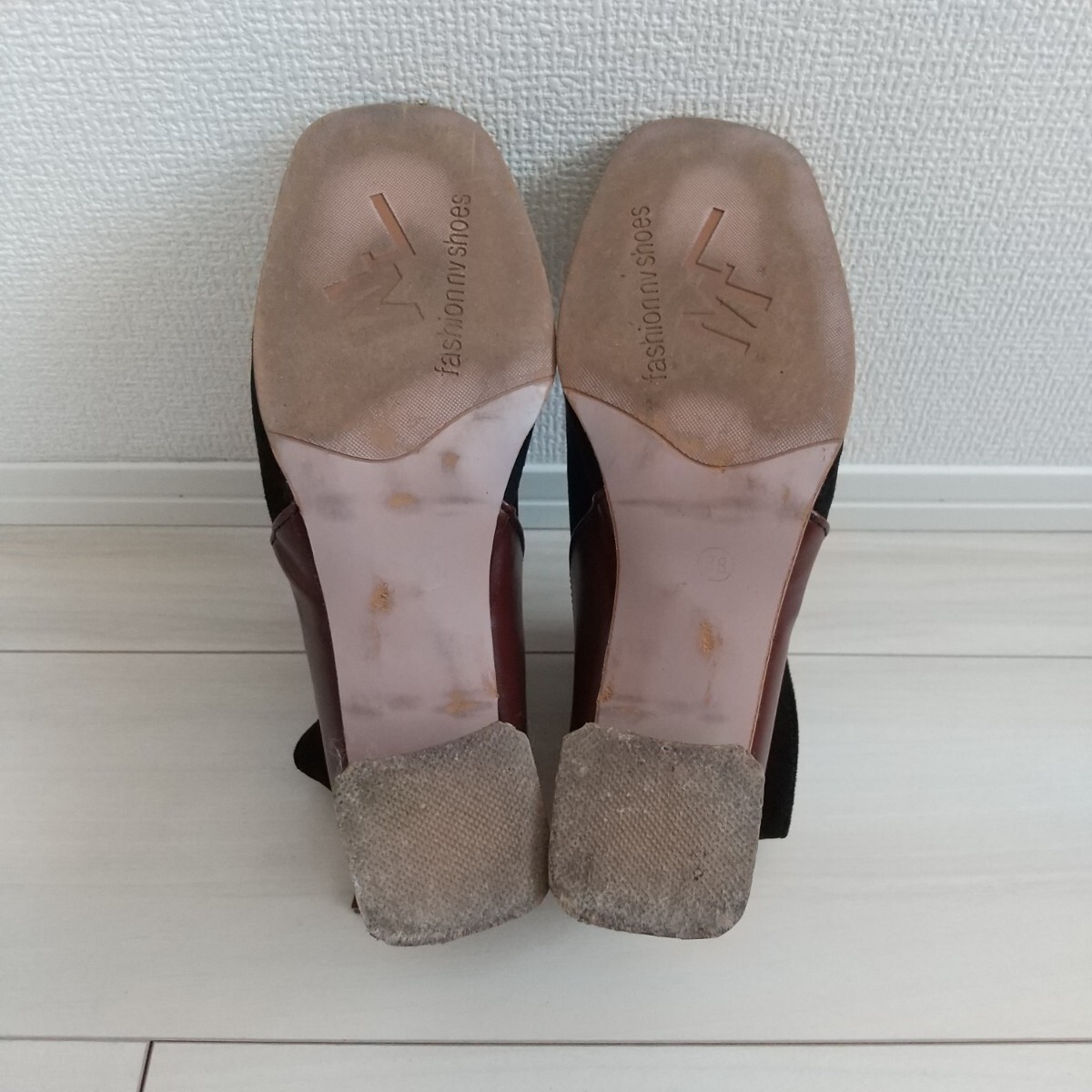 ☆(601)ブラック×ブラウン スエード ショートブーツ_画像9