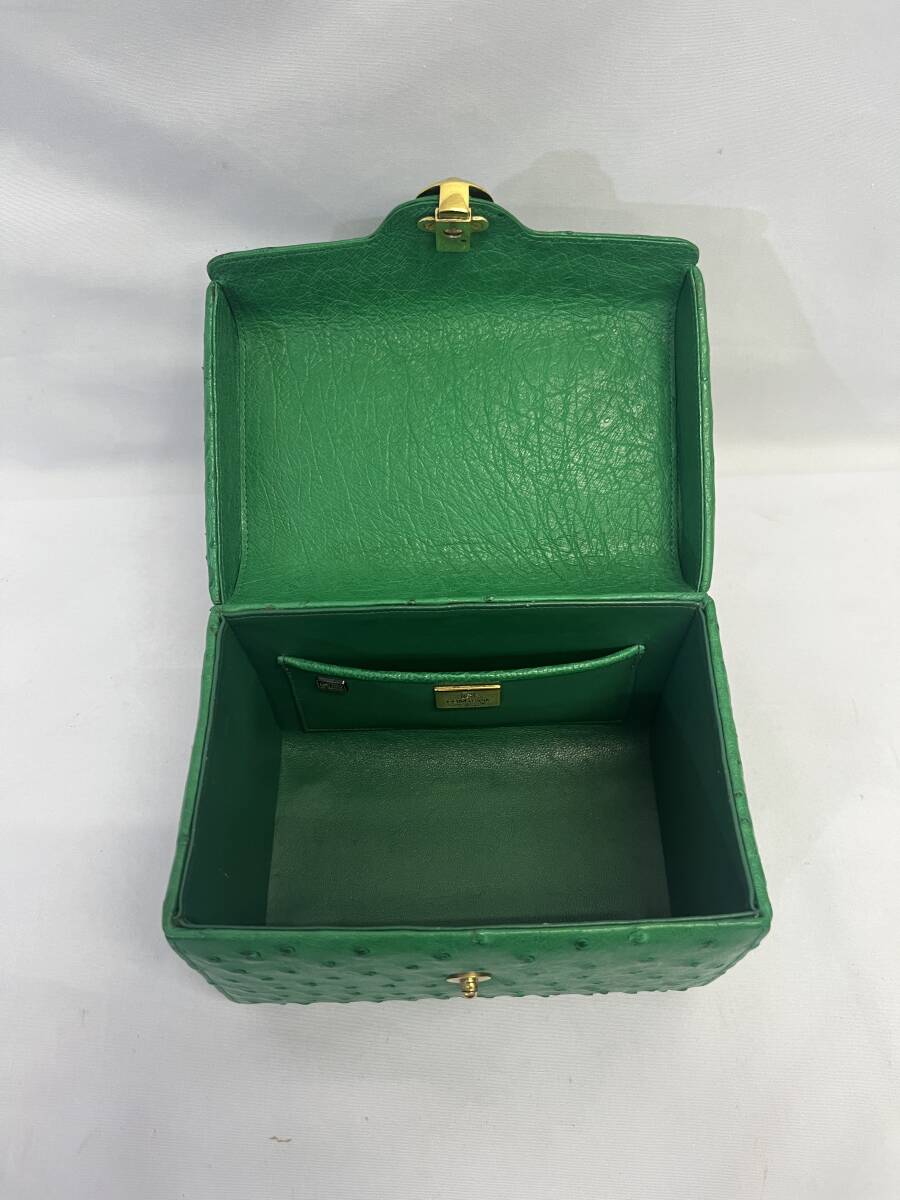 希少 COMTESSE コンテス オーストリッチ ゴールド金具 バニティ 希少 COMTESSE コンテス オーストリッチ ゴールド金具 バニティ