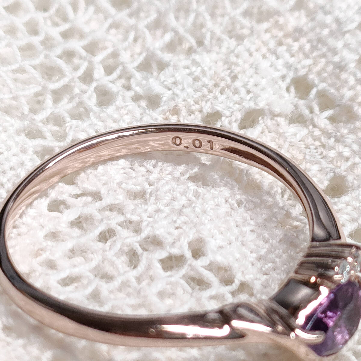 K10 【STAR JEWELRY】 アメジスト リング 9号 ダイヤモンド ペア K10 【STAR JEWELRY】 アメジスト リング 9号 ダイヤモンド ペア