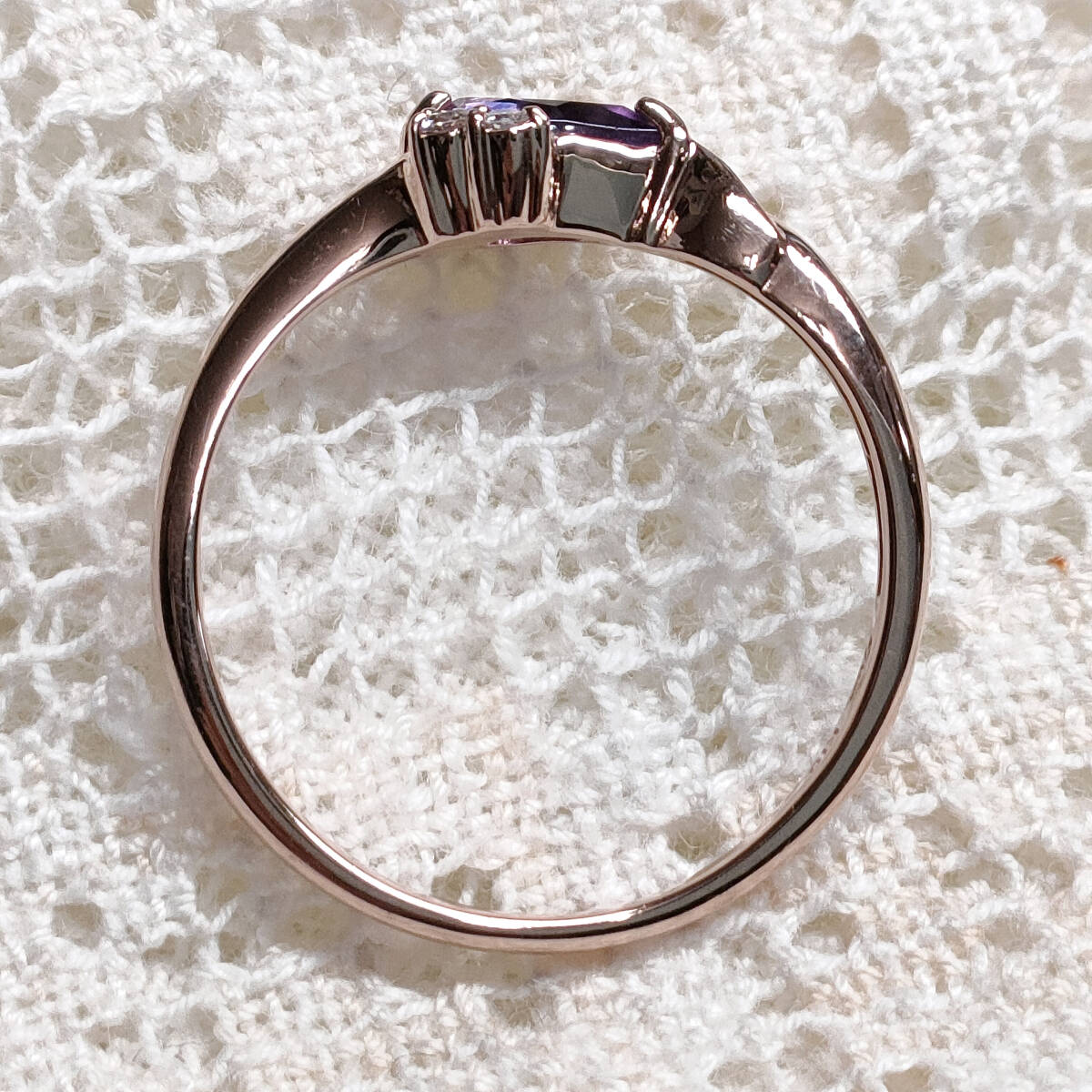 K10 【STAR JEWELRY】 アメジスト リング 9号 ダイヤモンド ペア K10 【STAR JEWELRY】 アメジスト リング 9号 ダイヤモンド ペア