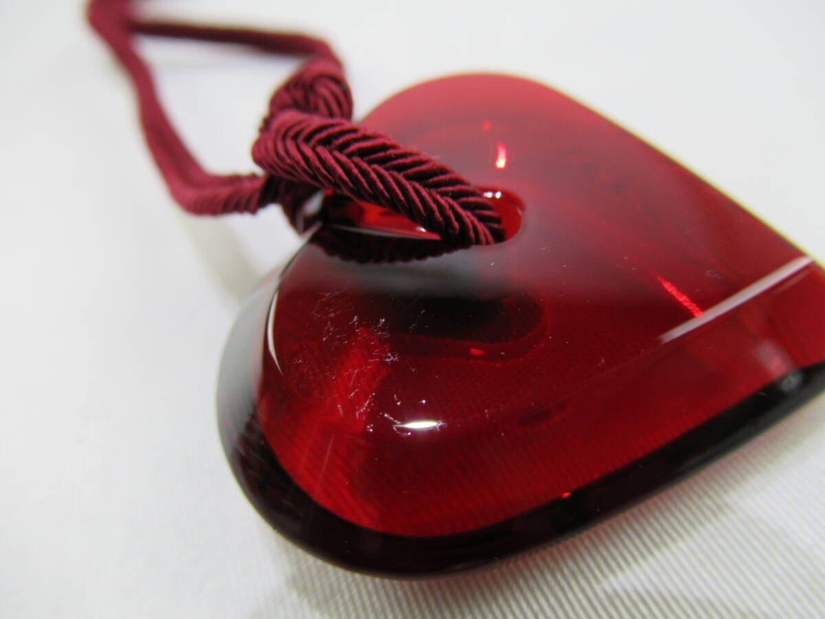 ★【B送900円】870　Baccarat　バカラ　ハートペンダント　クリスタルガラス　ネックレス　チョーカー　レッド系　アクセサリー