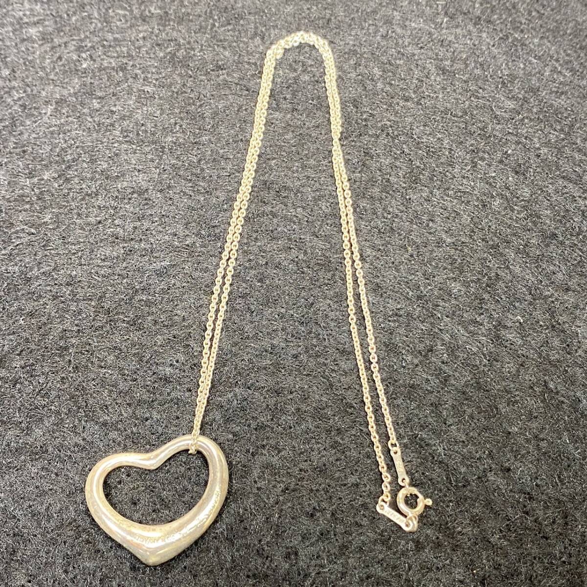 ●【YH-0075】中古品 TIFFANY＆Co ティファニーエルサペレッティ オープンハート SV925 ネックレス アクセサリー 付属品無し【レタパ可】