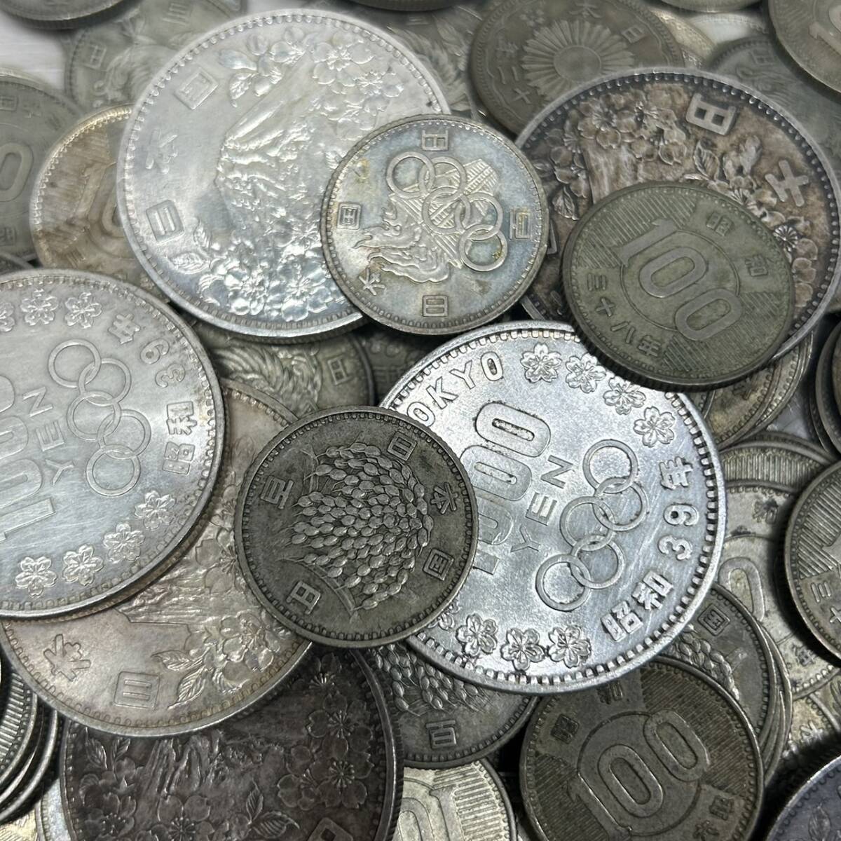 【YH-0226】保管品 100円銀貨 鳳凰 稲穂 東京五輪 180枚セット 1000円銀貨 9枚セット 額面27000円分 昭和32年～41年 硬貨 造幣局 大蔵省