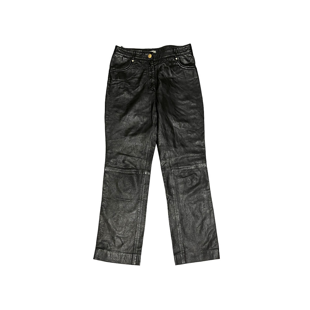 [ бесплатная доставка ] очень редкий Италия производства 90s VERSACE JEANS COUTURE кожаный салон ntsuvintage б/у одежда mete.-sa Old school 