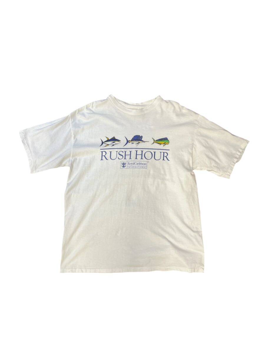 90s USA製 ALL SPORT Tシャツ ヴィンテージ vintage シングルステッチ アメリカ製 ホワイト 白 魚 企業系 ART 90年代 XL 美品