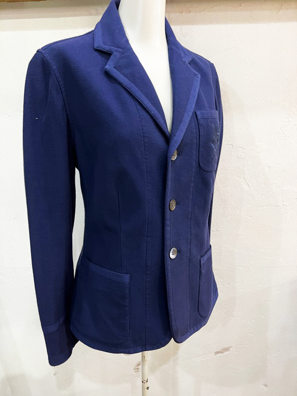 B85★RALPH LAUREN/ラルフローレン スクール ジャケット ブレザー ヘリンボーン シングルジャケット レディース ネイビー サイズ９★_画像5