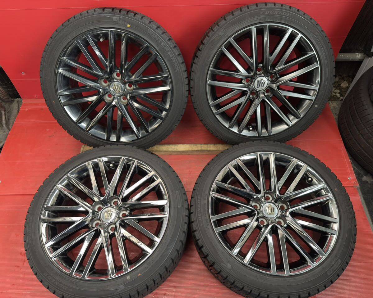 TOYOTA 210系クラウンアスリート☆純正タイヤホイール　☆18インチ　8J 114.3-5H +40 Dunlop WM02 ☆225/45R18 91Q バリ溝　冬　4本セット