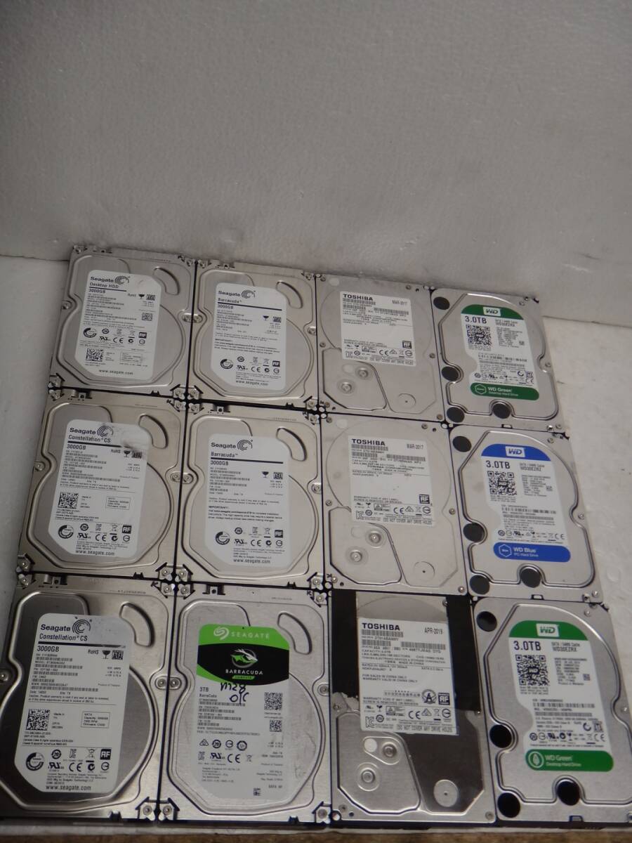 3.5インチ HDD 3TB 12個セット Western digital，Toshiba，Seagate...ジャンク