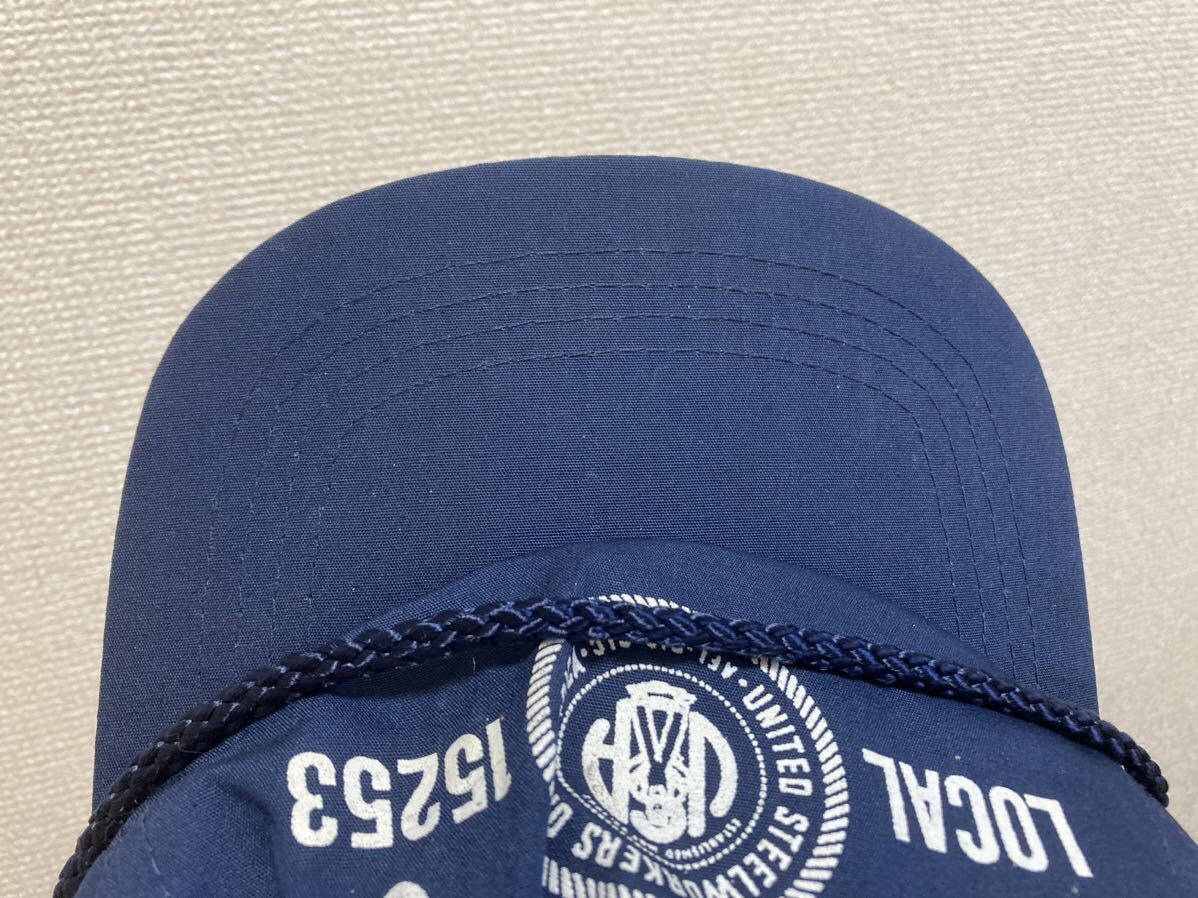 80's90's USAヴィンテージ トラッカー キャップ 帽子 STEELWORKERS 全米鉄鋼労働組合 キャップ /企業物 紺ONE SIZE Sportcap_画像6