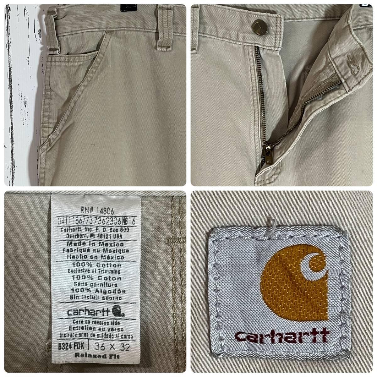 カーハート Carhartt W36 L32 ワンポイント刺繍ロゴピスネーム カーハート Carhartt W36 L32 ワンポイント刺繍ロゴピスネーム