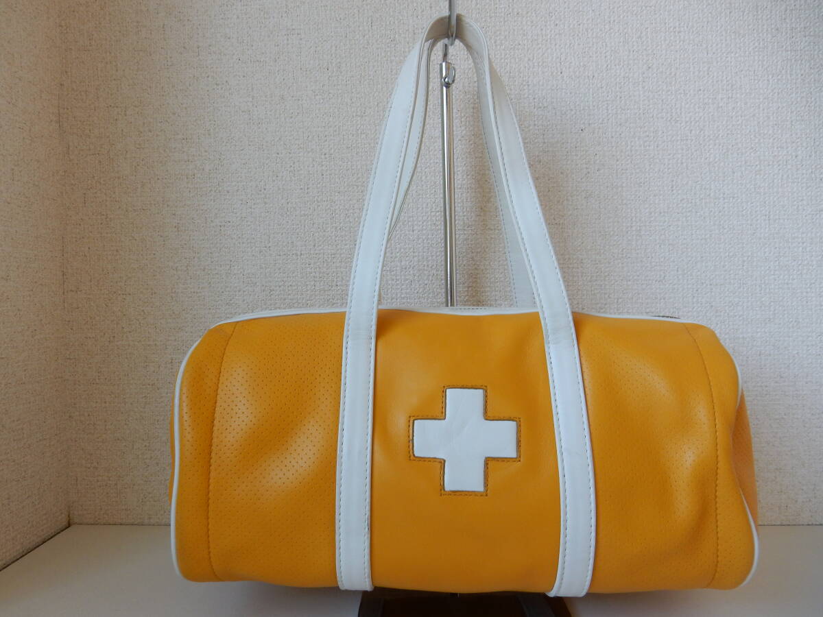 イタリア製☆本革☆BALLY(バリー)☆レザーハンドバッグ イエロー(金具シルバー)
