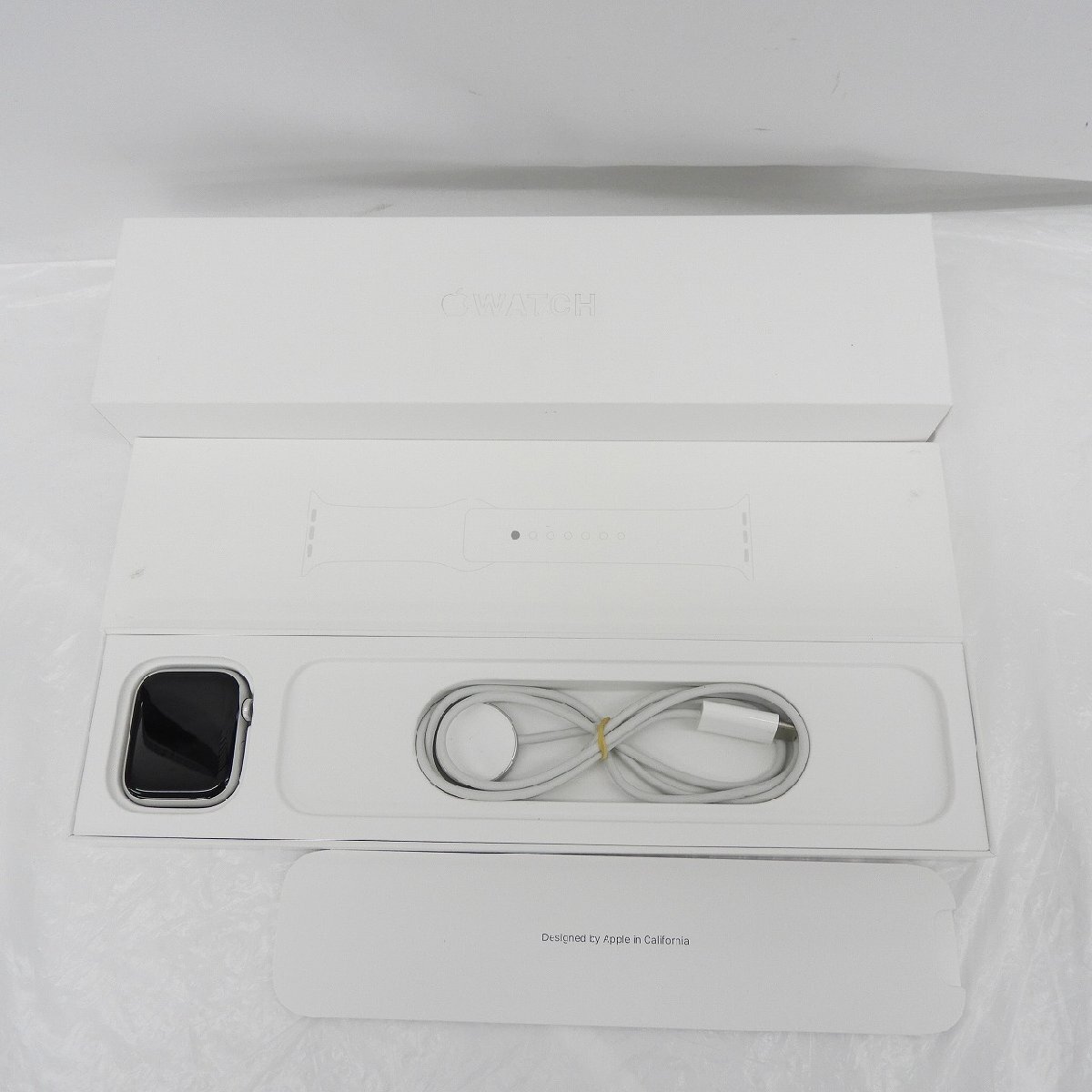 【中古品】Apple Watch アップルウォッチ Series 8 GPSモデル 45mm MP6N3J/A シルバー/ホワイトスポーツバンド 883106164 0929