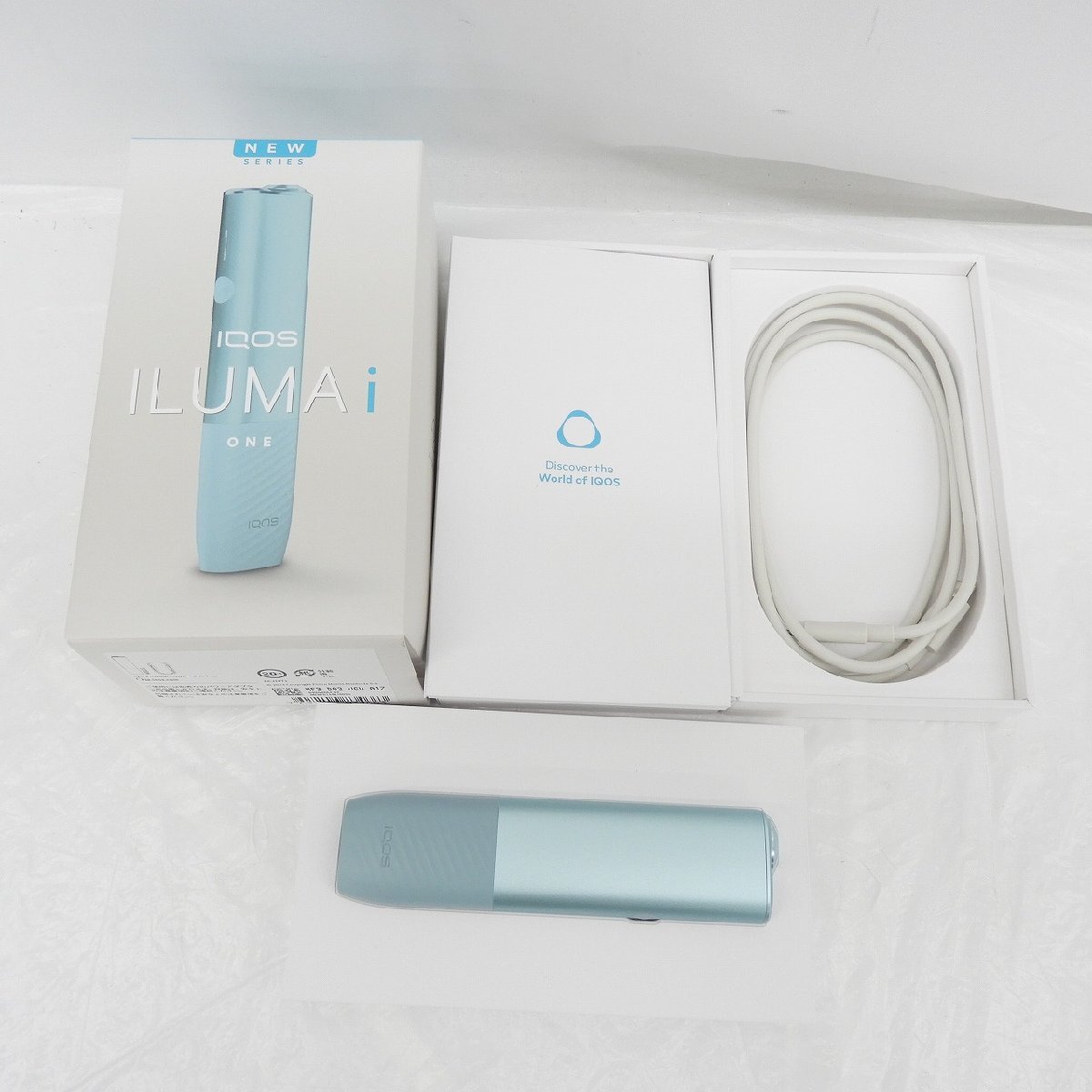 1円～【美品】IQOS ILUMA I ONE アイコス イルマ アイ ワン ブリーズブルー 電子タバコ シリアル登録不明 11679728 1001