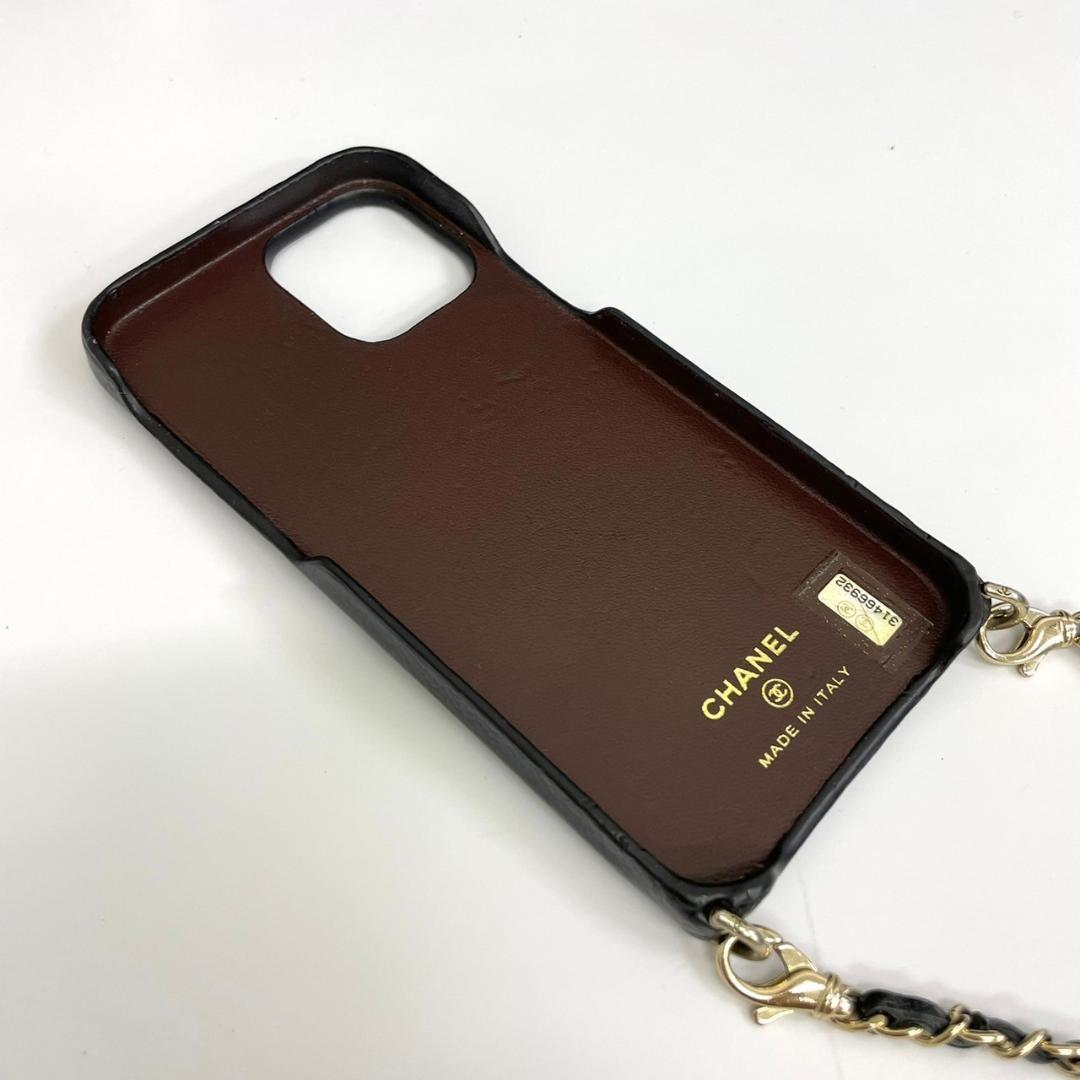 美品 CHANEL シャネル iPhoneケース チェーンショルダー ココ 美品 CHANEL シャネル iPhoneケース チェーンショルダー ココ