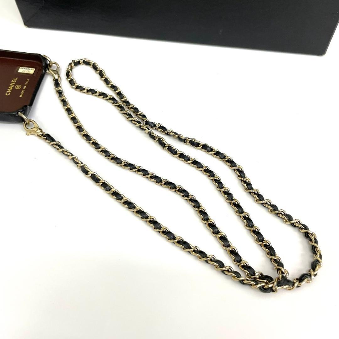 美品 CHANEL シャネル iPhoneケース チェーンショルダー ココ 美品 CHANEL シャネル iPhoneケース チェーンショルダー ココ