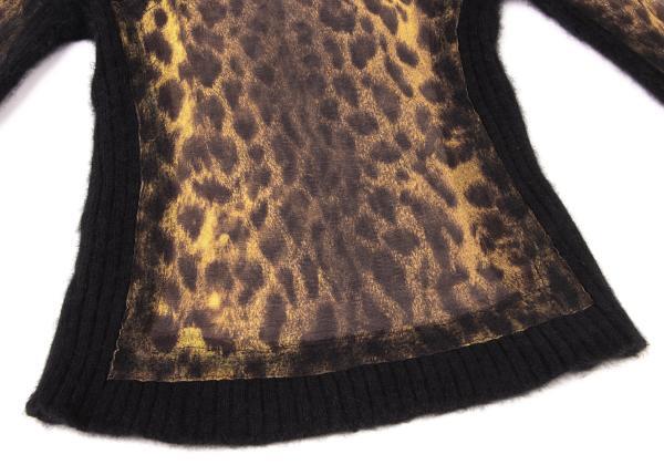  Jean-Paul Gaultier Jean Paul GAULTIER Leopard принт энергия сеть переключатель ta-toru шея cut and sewn чёрный желтый цвет 40