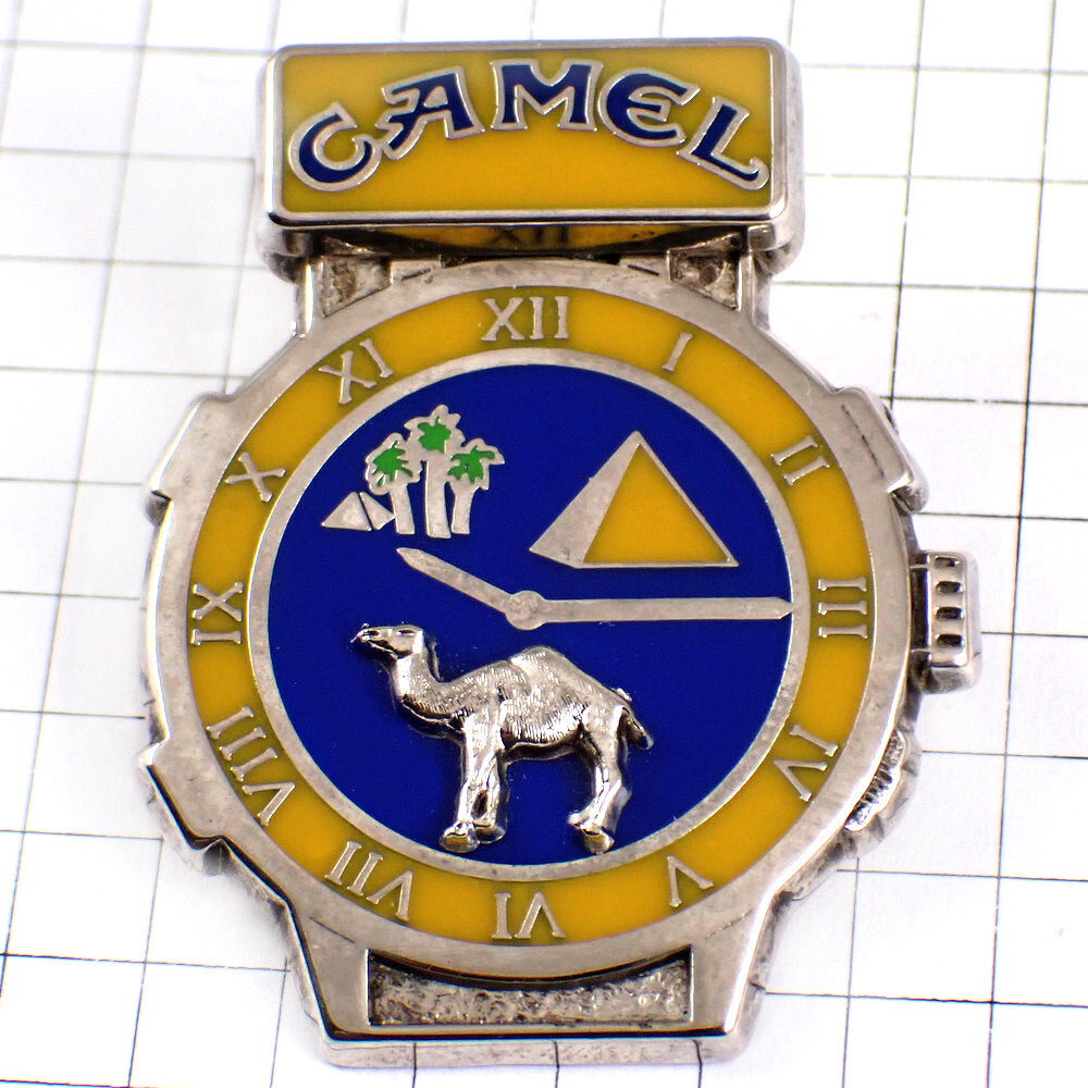 ピンバッジ?キャメル煙草ピラミッド腕時(shí)計(jì)ラクダ駱駝シルバー銀色 CAMEL◆フランス限定ピンズ◆レアなヴィンテージものピンバッチ