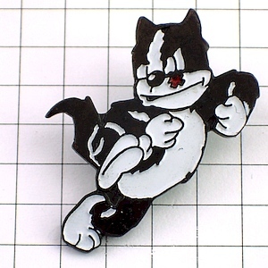  значок * кошка. Hercules кошка FELIX-THE-CAT* Франция ограничение булавка z* редкость . Vintage было использовано булавка bachi